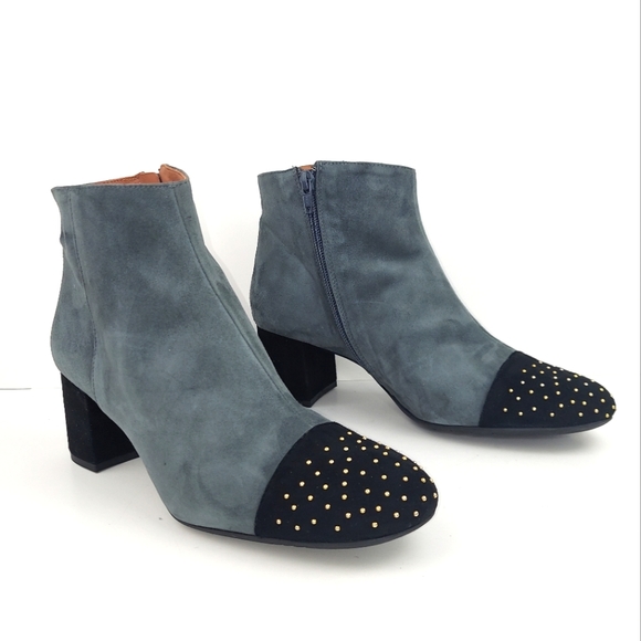 Brenda Zaro Shoes - Brenda Zaro Gray Suede Studded Boots 40